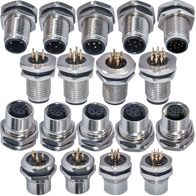 M12 Código A Conector à prova d'água 3-17 pin IP67/IP68