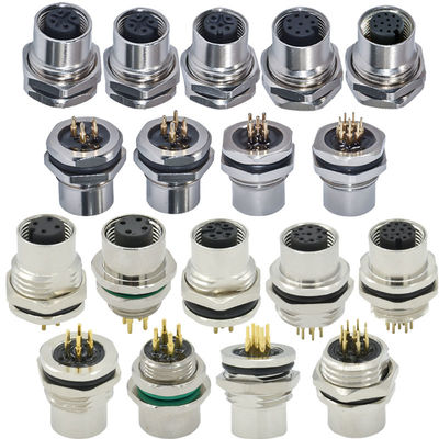 M12 Código A Conector à prova d'água 3-17 pin IP67/IP68