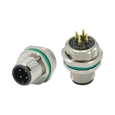 Conector de painel M12 à prova d'água IP67 Código A B D 3-17 pinos