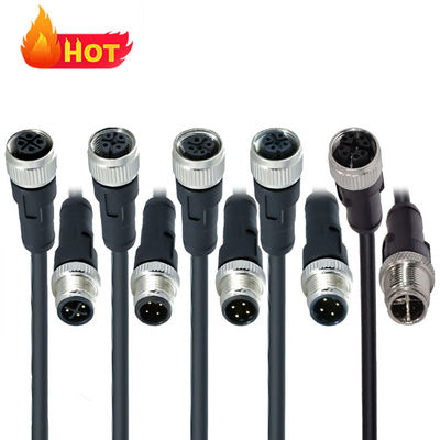 M12 Conector à prova d'água IP68 3-17 Pin Machado Fêmea Tipo de parafuso DIN