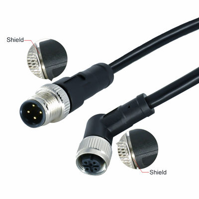 M12 Conector à prova d'água IP68 3-17 Pin Machado Fêmea Tipo de parafuso DIN