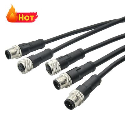 Conector M12 à prova d'água IP67 IP68 Macho Fêmea 3-24 Pinos DIN IEC61076