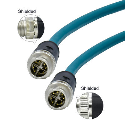 M12 Conector à prova d'água Homem Fêmea 3-17 Pin IP68 Revestido de Ouro