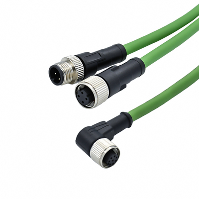 M12 Conector à prova d'água Homem Fêmea 3-17 Pin IP68 Revestido de Ouro