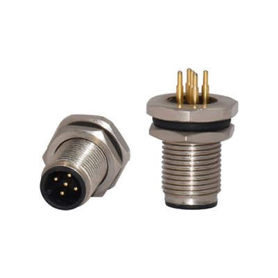 IP67 M12 Waterproof Connector with Screw Lock and Panel Mount for -25°C to +85°C Temperature Range