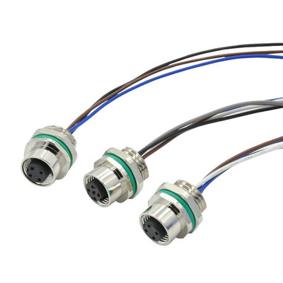 IEC 61076-2-104 Compliant M12 Waterproof Connector with Front Panel Mount and -25℃~85℃ Temperature Range
