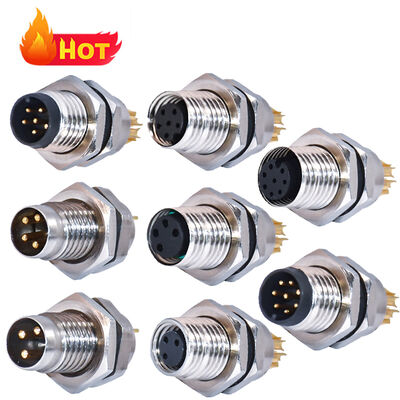 Rigoal IP67/IP68 M8 Conector circular à prova d'água com tensão nominal de 250 V e contatos revestidos de ouro de latão