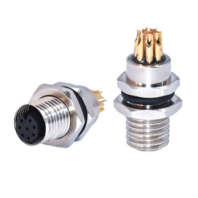 Rigoal IP67/IP68 M8 Conector circular à prova d'água com tensão nominal de 250 V e contatos revestidos de ouro de latão