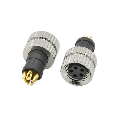 M8 Conector circular impermeável com proteção IP67/IP68 Configurações de 3-8 pines e material PA66+GF para sensores industriais