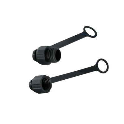 Capa de Poeira para Conector M8 com Corrente para Proteção de Plugue e Soquete Macho e Fêmea, Capa Plástica Preta