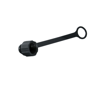 Capa de Poeira para Conector M8 com Corrente para Proteção de Plugue e Soquete Macho e Fêmea, Capa Plástica Preta