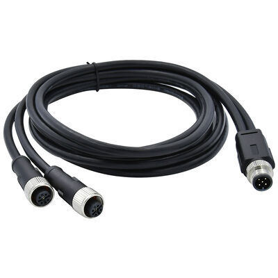 M8 4Pin Conector de Sensor Circular Macho Moldeado Splitter Tipo Y 26AWG x 4C PUR Cable Meet IP67 Para Singnals Automotivos