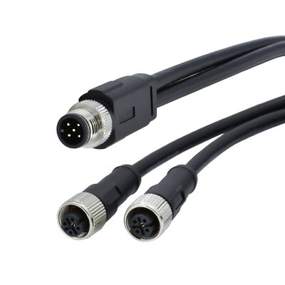 M8 4Pin Conector de Sensor Circular Macho Moldeado Splitter Tipo Y 26AWG x 4C PUR Cable Meet IP67 Para Singnals Automotivos