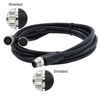 M8 4Pin Conector de Sensor Circular Macho Moldeado Splitter Tipo Y 26AWG x 4C PUR Cable Meet IP67 Para Singnals Automotivos