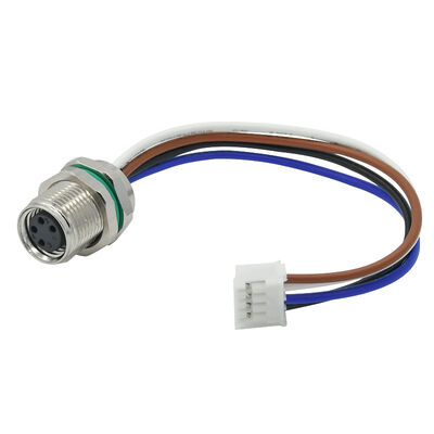 Conector M8 codificado 3 4 5 6 8 pin Ip67 à prova d'água tipo solda com fio para montagem em painel frontal
