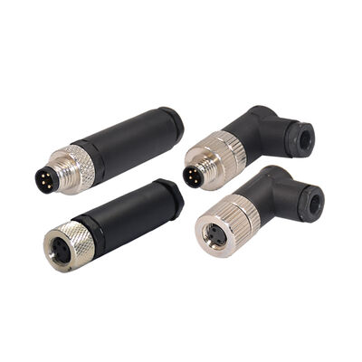 Conector M8 macho de 4 pinos à prova d'água IP68 com travamento por parafuso para uso automotivo, personalizável e suportado