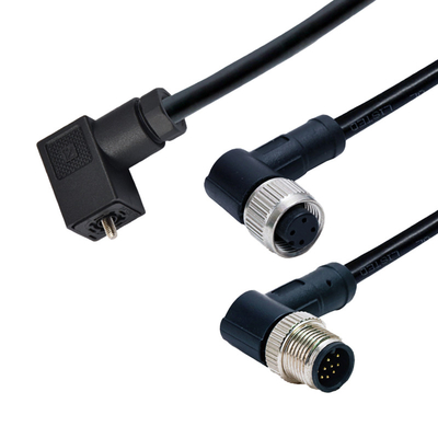 Tomada elétrica do RUÍDO 43560 ao conector fêmea de ângulo M12 direito