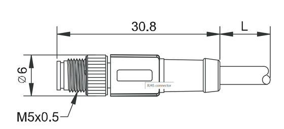 IP67 cabo automotivo do sensor de Pin Male Shielded Molding Connector M5 do conector 3