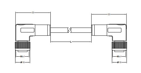 Do cabo impermeável do conector do pino M8 3 graus fêmeas 90 com cabo do diodo emissor de luz