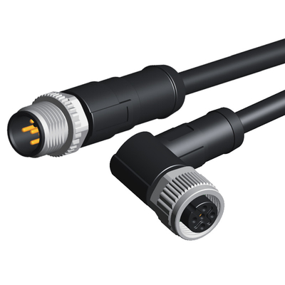 3 4 5 6 8 conector circular do Pin M8, conector de cabo PA66 impermeável IP67