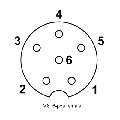Receptáculo fêmea do soquete do sensor do conector da montagem do painel do grau 4pins da fêmea 90 de M8 6pins