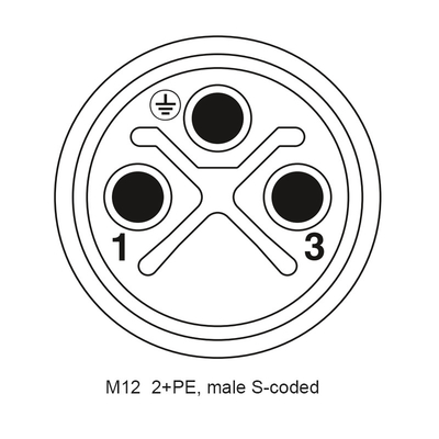 Conector impermeável masculino da montagem M12 do painel de Scoket IP68 3pin da flange com o soquete do código da trança S