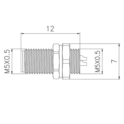 Montagem masculina IP67 4 Pin Connector do painel do conector 60V 1A da automatização de Rigoal