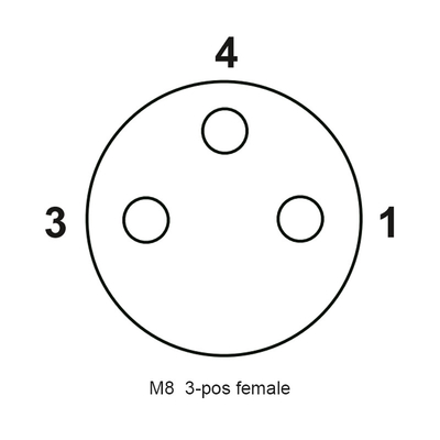 M8 conjunto fixativo do Pin 3pin 3p da fêmea 3 em volta da tomada reta circular 3P do metal do furo do conector ip67 M8