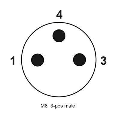 4 o direito impermeável do conector do homem M8 de Polo dobrou o campo - instalável para sinais de Automtive