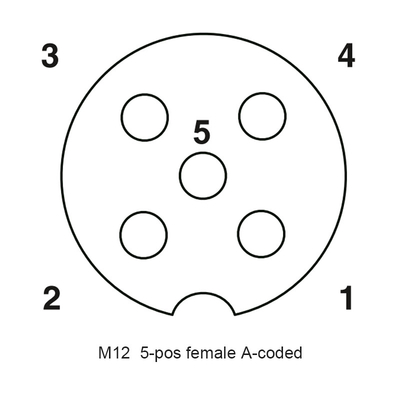 Conector impermeável M12 A do divisor de M12 5pin T que codifica o homem ao adaptador 2 fêmea