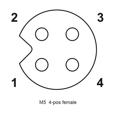 Conector de cabo impermeável moldado reto 4P 5P 3P 2P que codifica um conector M5 fêmea