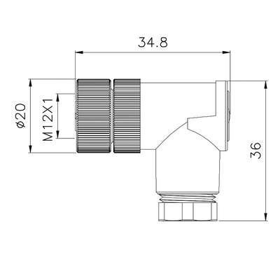 M12 impermeável 8 Pin Female Connector 5P 12P com A/codificação de D