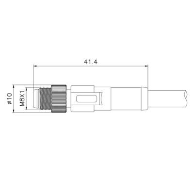 Conjunto fixativo do campo plástico M8 4 Pin Connector Hembra For Cable do conector de cabo M8
