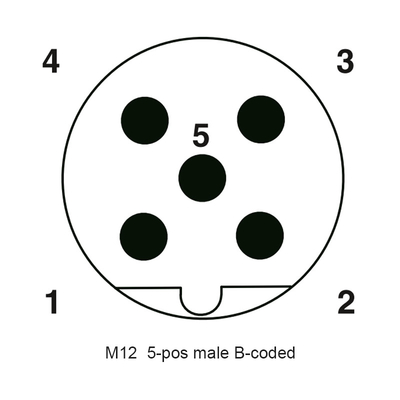 o conector impermeável de 5Poles M12 conector da montagem do painel do PWB do código do homem A de 90 graus protegeu