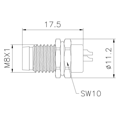 Tipo conector impermeável da solda de M8 um Pin PA66 do código 3 de B D