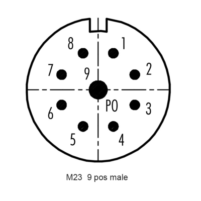M23 9 conector CuZn do conjunto do parafuso de metal do Pin PA66 500 ciclos
