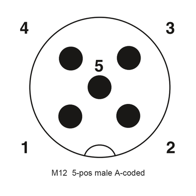 1.5A PA66 M12 A que codifica o tipo homem Front Panel Mount do PWB do Pin do conector 5