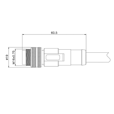 Conector M16 Rigoal M16 14 Pin Connector impermeável protegido fêmea de PA66 GF
