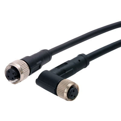 1.5A conector impermeável dobrado reto 22AWG vertical plástico da solda M8