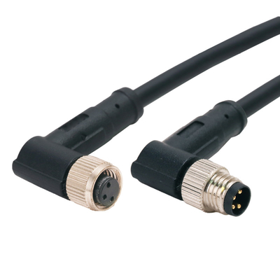1.5A conector impermeável dobrado reto 22AWG vertical plástico da solda M8