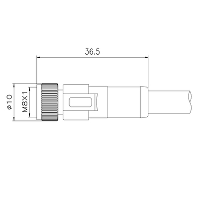 5P conector M8 2 impermeável reto do parafuso IP67 3 4 5 8 Pin X que Cording