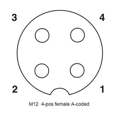 Pin destacável RG PA66 do conector circular 4 do círculo do conector impermeável IP67 CuZn de Wireable M12