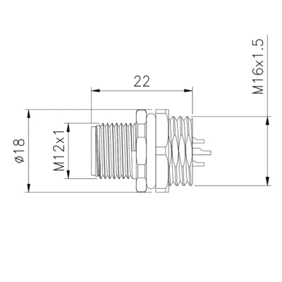Código reto impermeável do sensor A/B/D do conector 5P 8P da resina de cola Epoxy M12 do PA do PVC