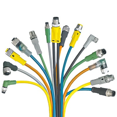 O cotovelo/conector de cabo M12 reto A impermeável B D X codificou um preto de 3 - 17 posições