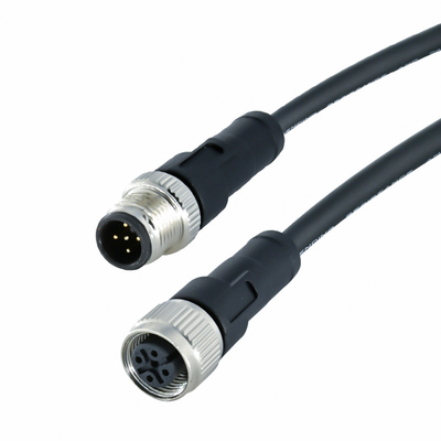 Conector impermeável X da circular M12 fêmea masculina que Cording 5 Pin Cable Connector IP68