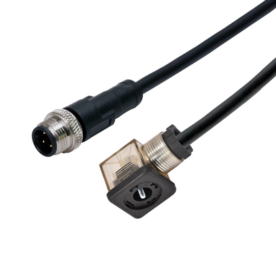 O sensor impermeável de Rigoal cabografa o conector M12 a um tipo conector da válvula de solenoide DIN43650A