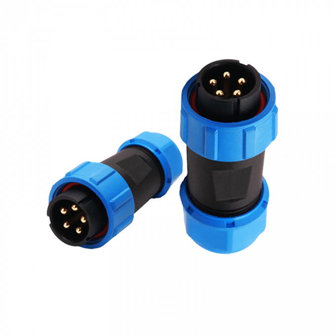 O cabo Inline dos conectores IP68 plásticos circulares impermeáveis obstrui o contato de bronze 2