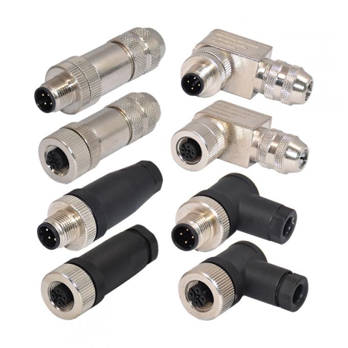 Estabilidade de IP67 CuZn M12 4 Pin Connector Waterproof Aerospace Power 3